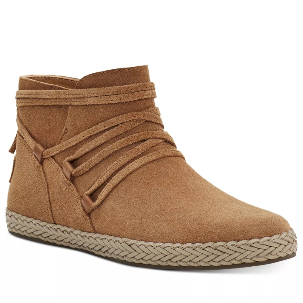 Ugg Rianne Suede Booties Chestnut -9.5